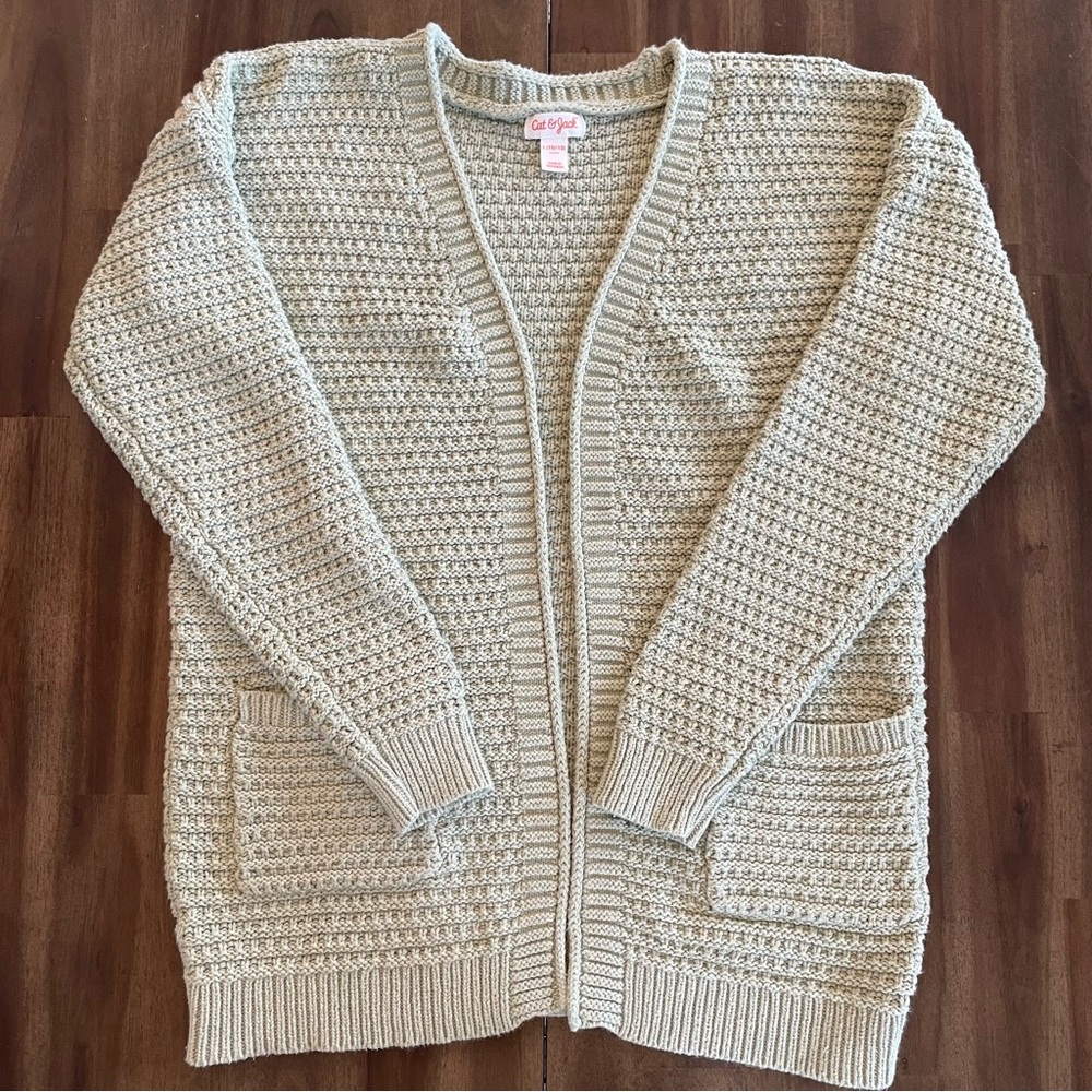 Cat & Jack Waffle Knit Cardigan - Light Green